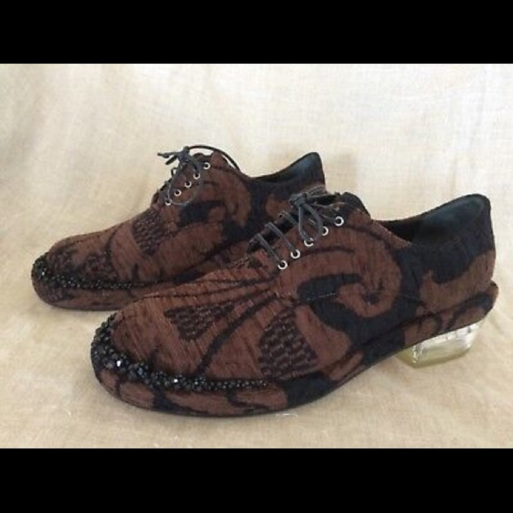 Simone Rocha Loafers Beaded Floral Lucite 10 EUC